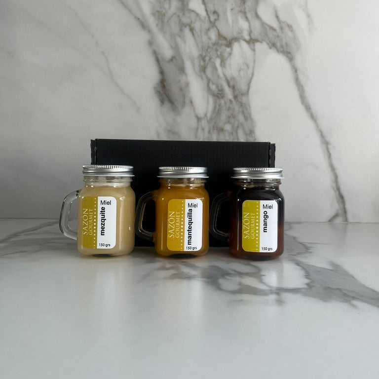 Paquete con 3 variedades de miel