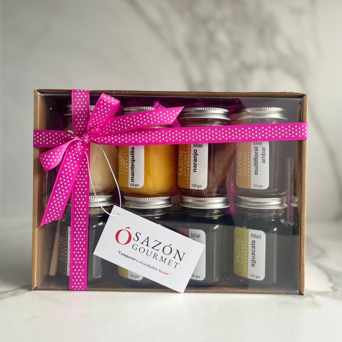 Paquete con 8 variedades de miel
