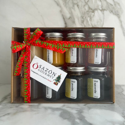 Paquete con 8 variedades de miel