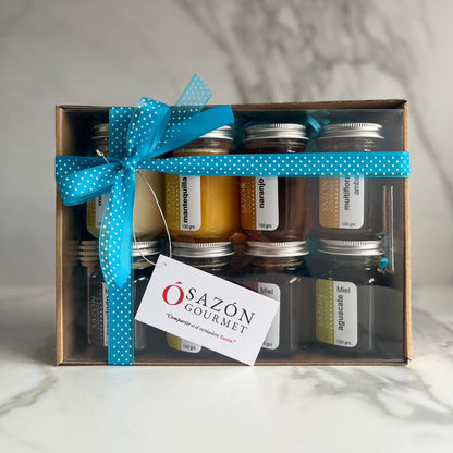 Paquete con 8 variedades de miel