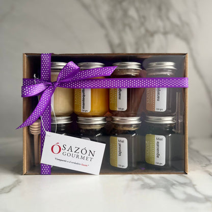 Paquete con 8 variedades de miel