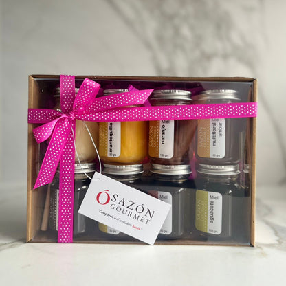 Paquete con 8 variedades de miel